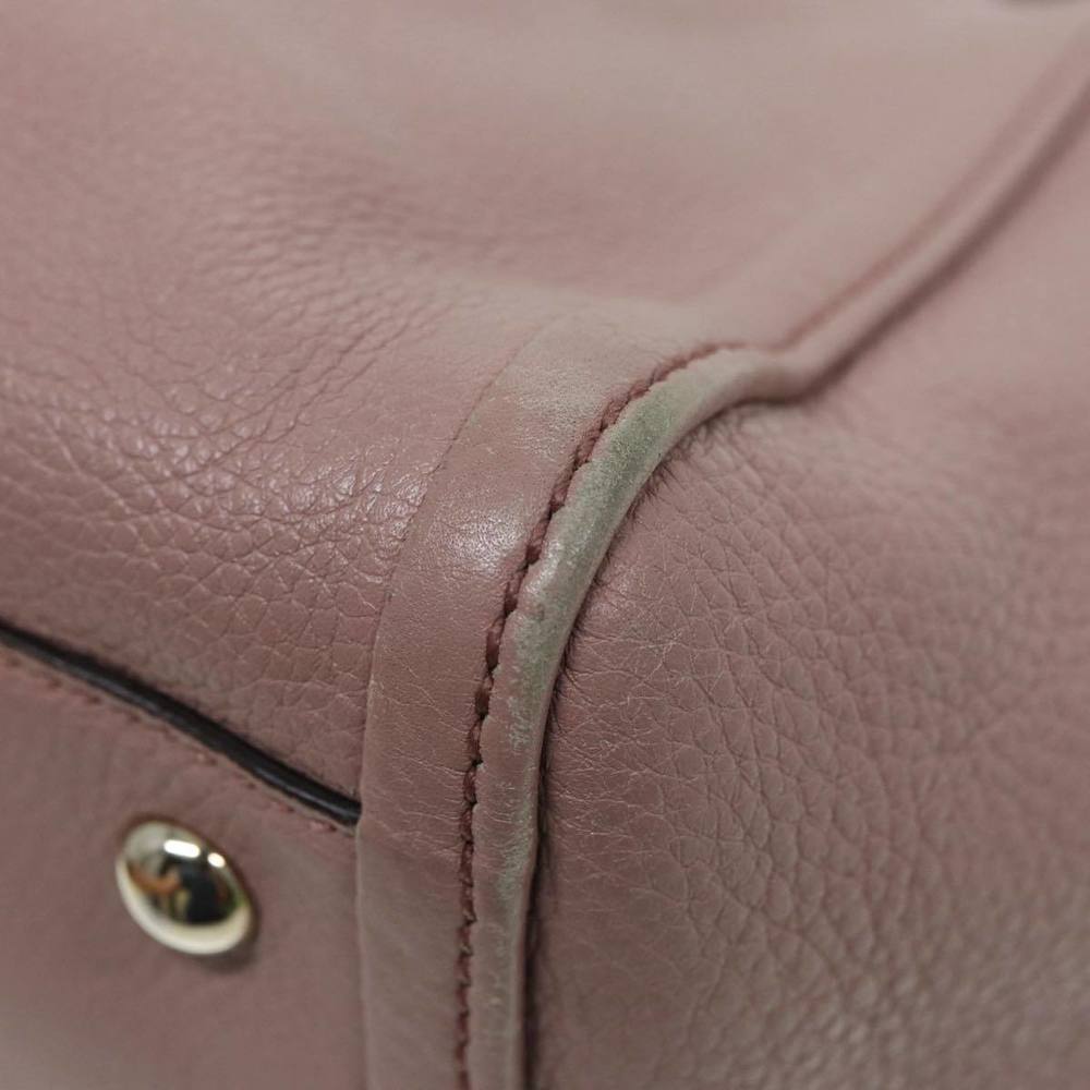 GUCCI Soho Hand Bag Leather 2way Gold Pink 336751 Auth am6760 - Picture 10 of 16